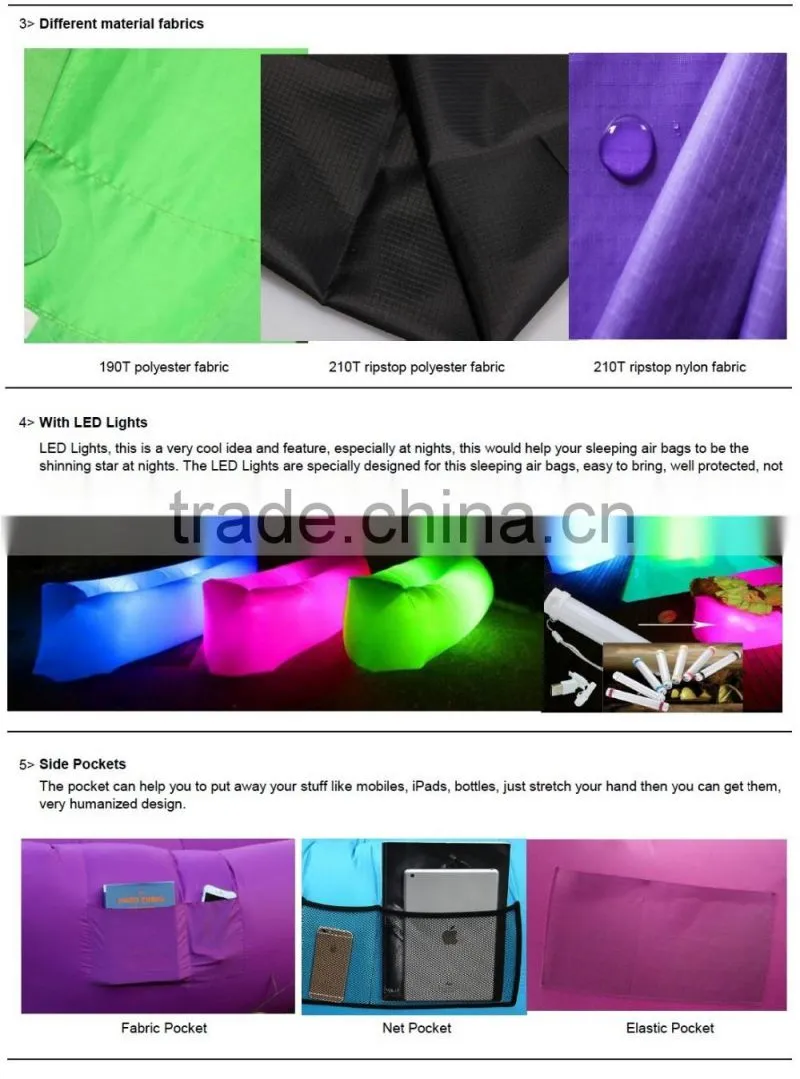 Fast Inflatable Lounger Chair Air Lazy Bean Bag Air Sleeping Bag Inflatable Air Sofa