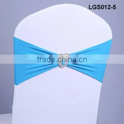 wholesale light purple spandex chair cover chair band with buckle