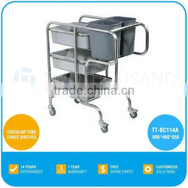 2017 TWOTHOUSAND Hot Cart TT-BU114A - Three Shelf Metal Laundry Cart With Wheels