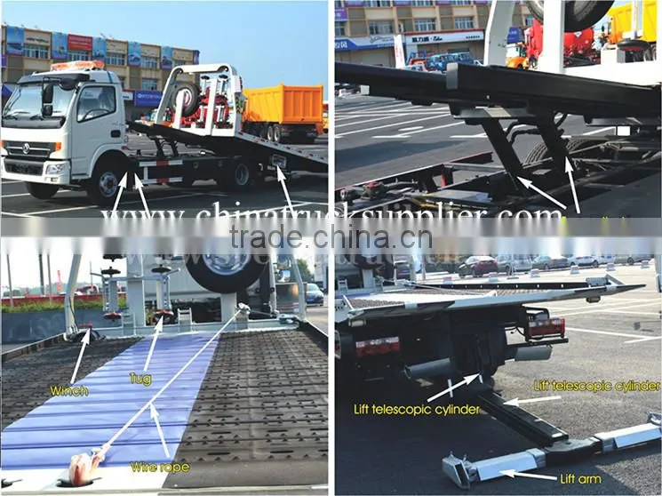 DFAC low price 4 ton tilt tray wrecker tow trucks for sale