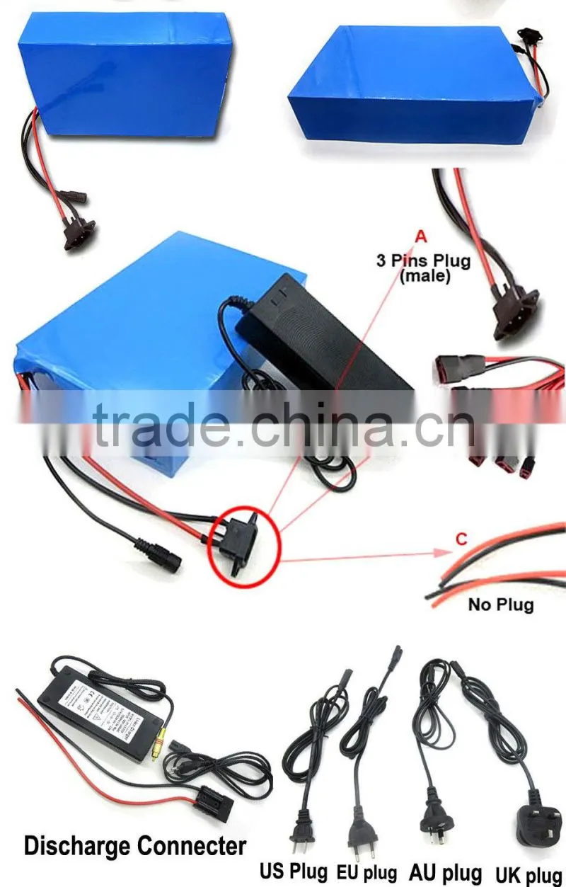 Electric bike electric scooter 60v 15ah rechargeable lithium ion battery price with PVC 18650 cells 15amp Bms board & Charger