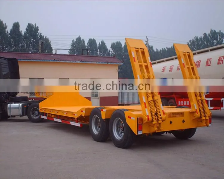 Low price excavator truck trailer 3 axle low bed semi trailer