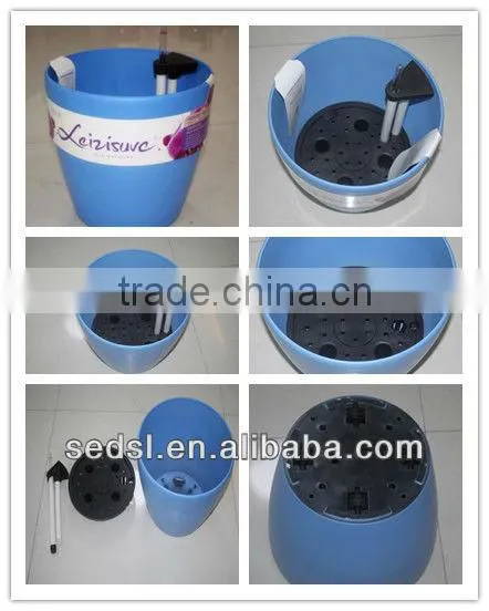 wholesale round plastic self watering planters