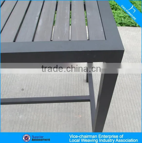 aluminum frame furniture outdoor plastic wood table 2707-5