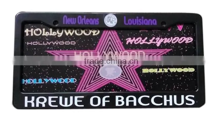 Custom Logo Engrave Black USA License Plate Frame