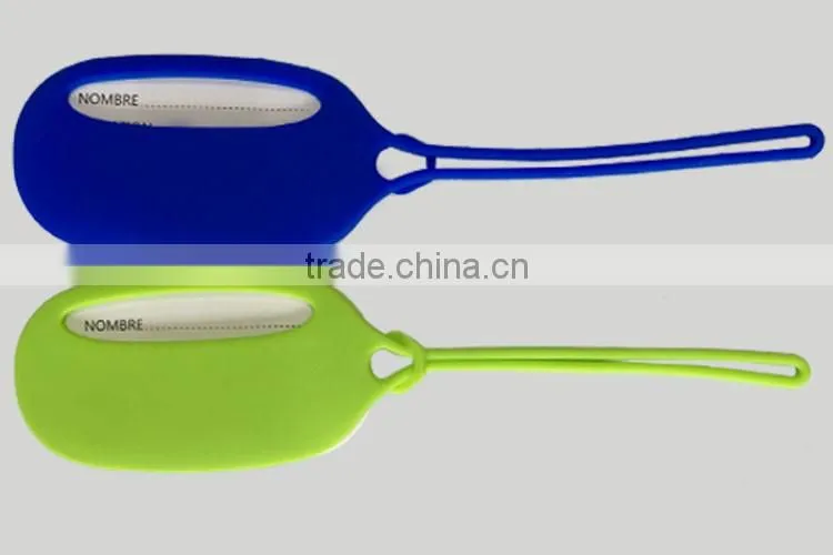 Eco-friendly silicone luggage tag with custom logo