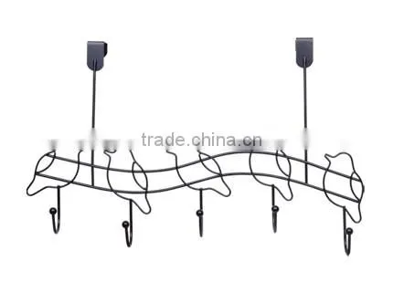 Store More Heavy Duty Over the Door Black 5 Hooks Organizer Rack