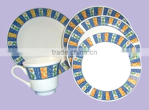 20pcs porcelain dinner plate with decal printing 20pcs dinnerware sets