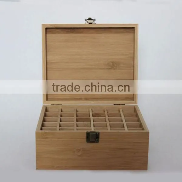 New design bamoo gift box ,essential oil storage box fits 30 bottles