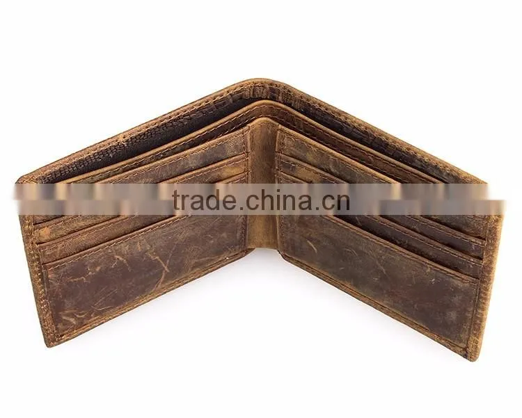 Crocodile Pattern Crazy Horse genuine leather wallet