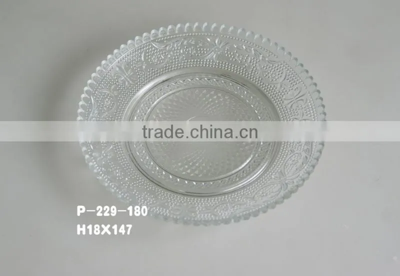 Transparent hot selling round glass plate