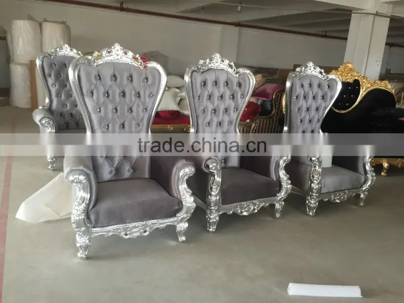 YM01 neoclassic luxury high back decoration leisure chair gold/white leather wedding chair hotel photo studio shop window chair
