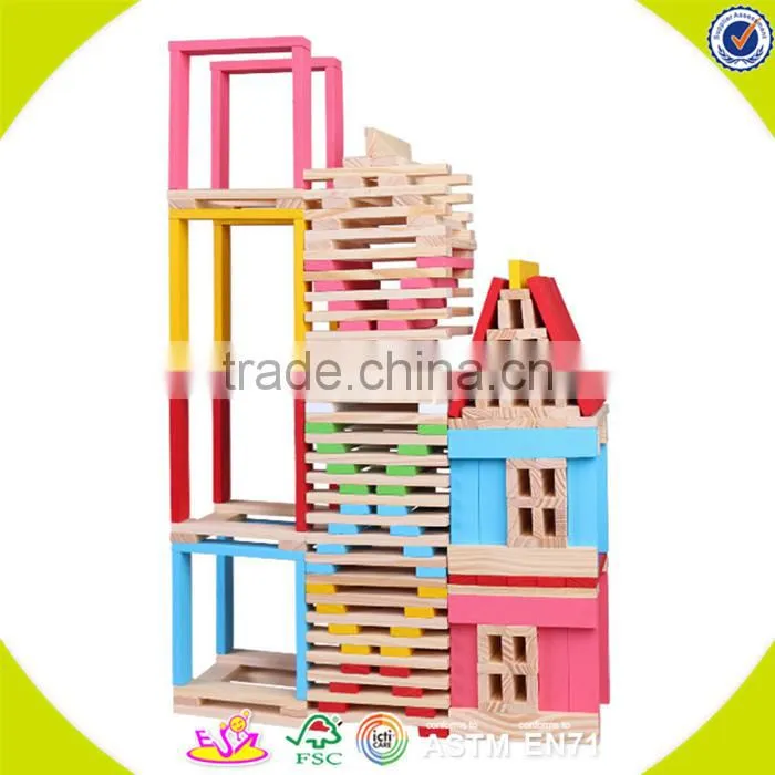 wholesale baby lovely wooden stacking blocks doll educational kids pink wooden stacking blocks doll toy W13D077A