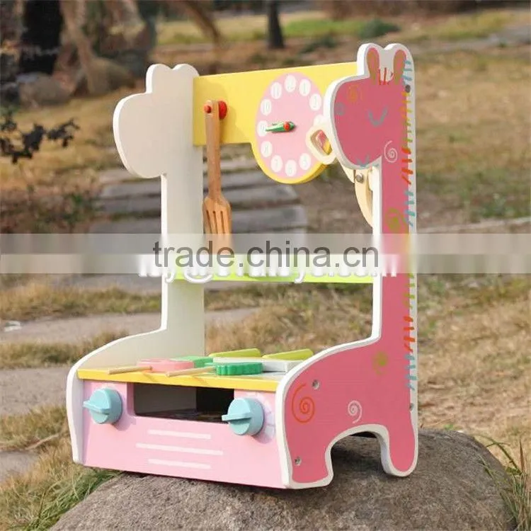 New design preschool kids play kitchen toys wooden toy bbq set W10C302