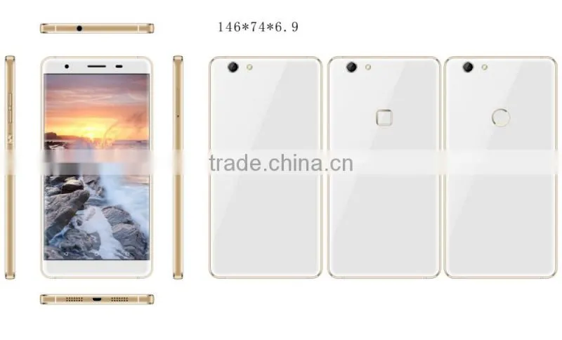 5.5" CNC Metal frame only 6.9mm, Finger print sensor with FHD MT6735-1.3GHz 64-bit Quad Core