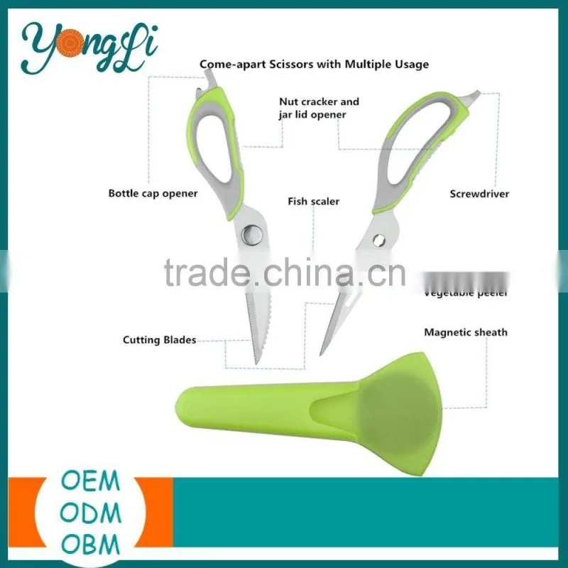Multifunction Heavy Duty Come-Apart Kitchen Shears with Magnetic Holder Kitchen Scissors Shears
