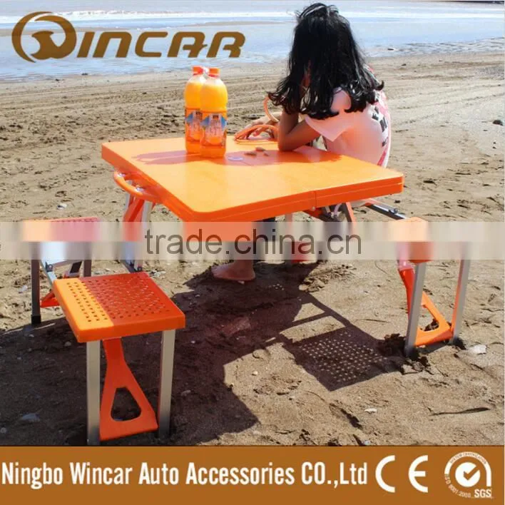 Aluminum Plastic camping table set Outdoors Picnic Camping Travel Table
