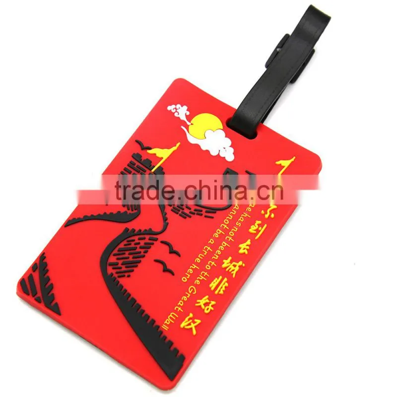 Made in china luggage tag, custom luggage travel bags tag colorful pvc luggage tag