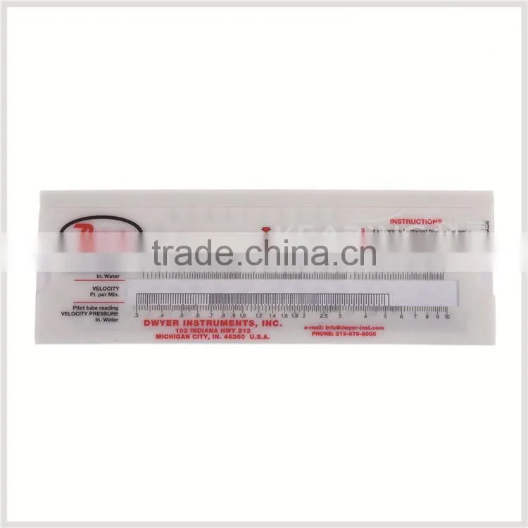 Kearing brand OEM plastic slide ruler,air velocity calcuator, velocity pressure in water, opaque plastic slide ruler #KSL01