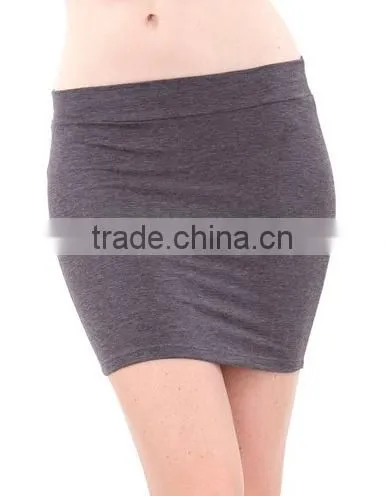 New Design Multiple Colors Available Ladies Stretch Fabric Basic Solid Color Mini Skirt