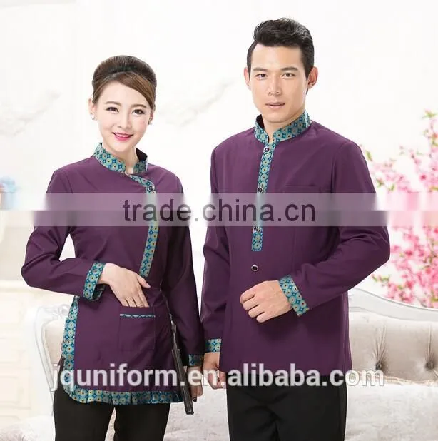 2016 OEM Factory sexy coffee store waitress uniform / modern hotel uniform for woman wholesale