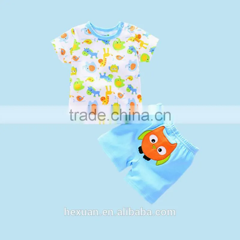 OEM factory or 10 stocked designs 100% cottonSummer&Autumn newborn baby clothing set