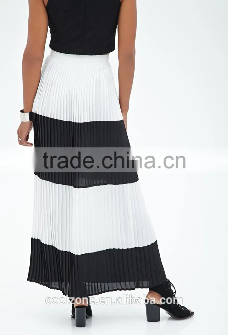 2015 New arrival chiffon pleated skirt latest skirt design pictures long skirts