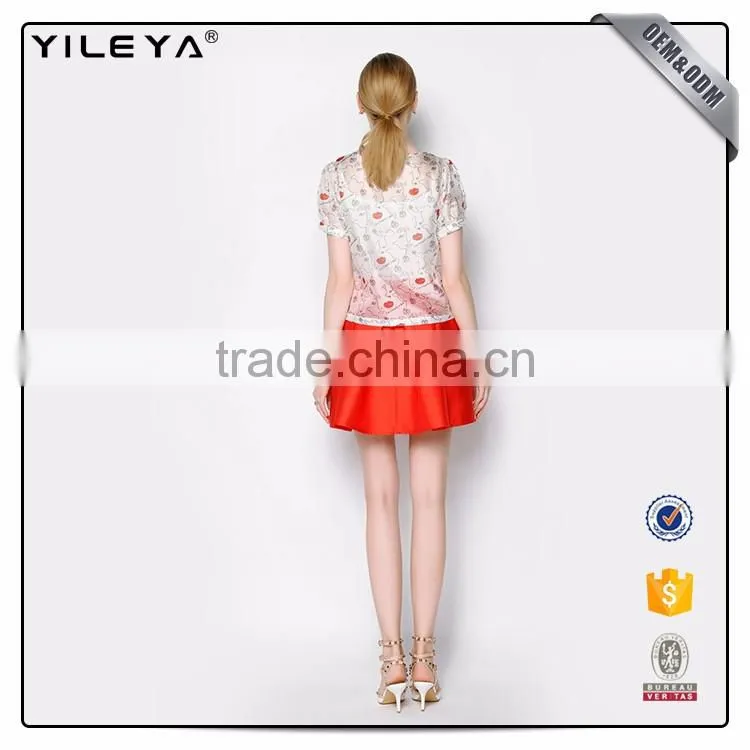 Good Quality Pleated High Waist Polyester Short Skirt