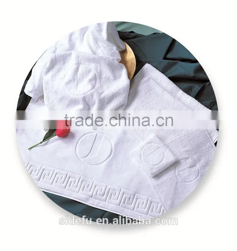 Star Hotel Used White 100% Cotton Jacquard Terry Towel