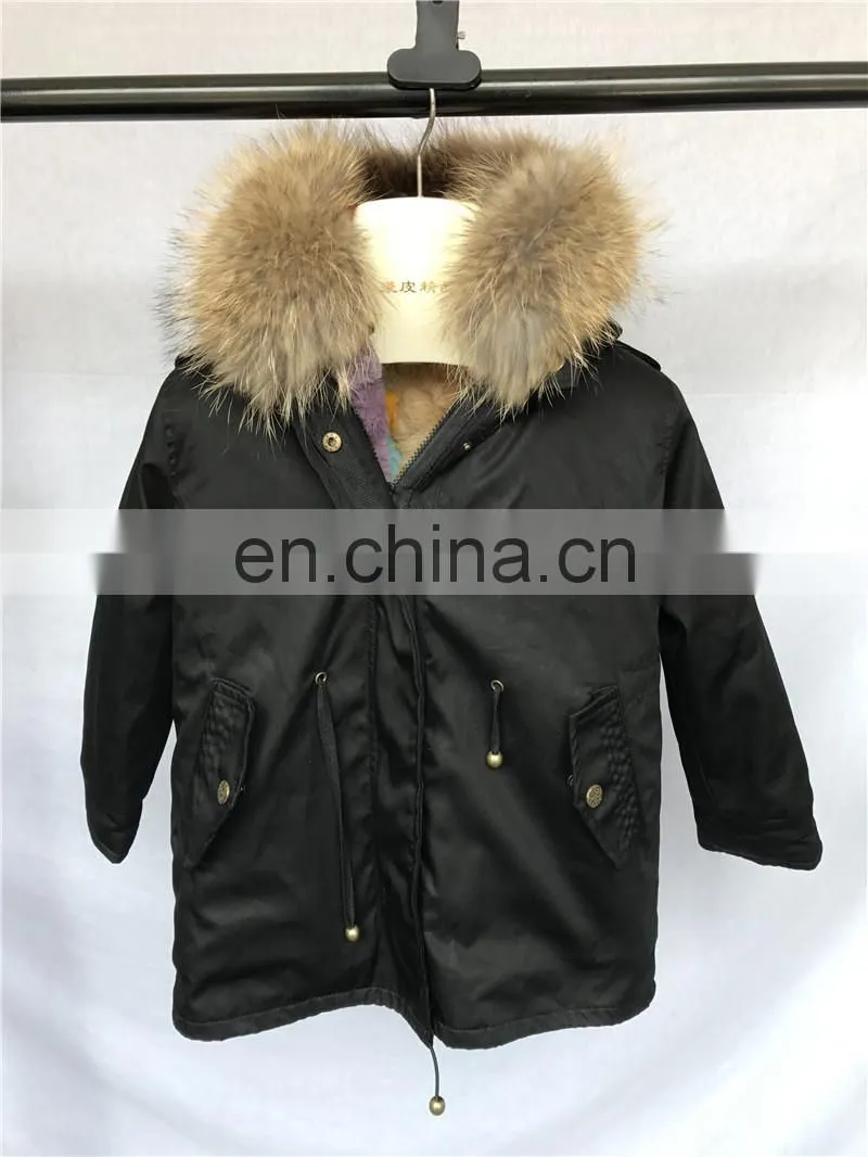 Hot Selling Kids Winter Fur Jackets with Fox Fur Lining and Collar