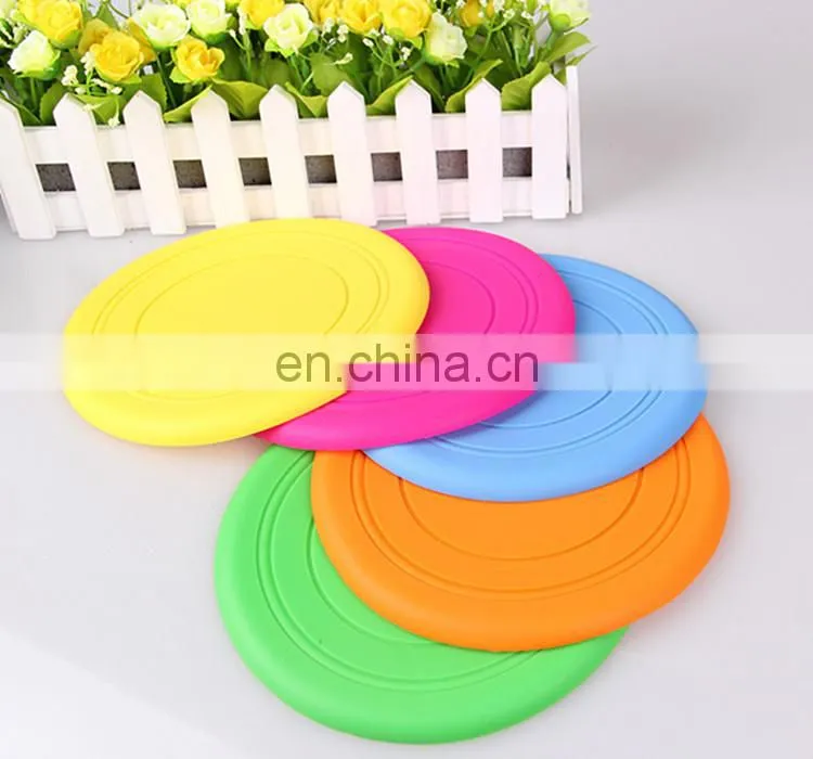 2014 Super Soft Colorful Rubber Frisbee Eco-friendly Material Training Dog toy