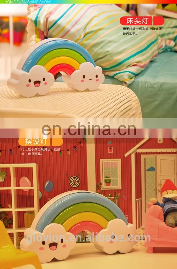 Cute desk lamp for baby sleep sound and light control wall sticker light multi-color novelty decorative bedroom lamp