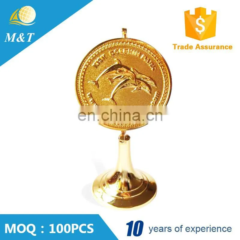 Professional custom gold plated metal award medal trophy