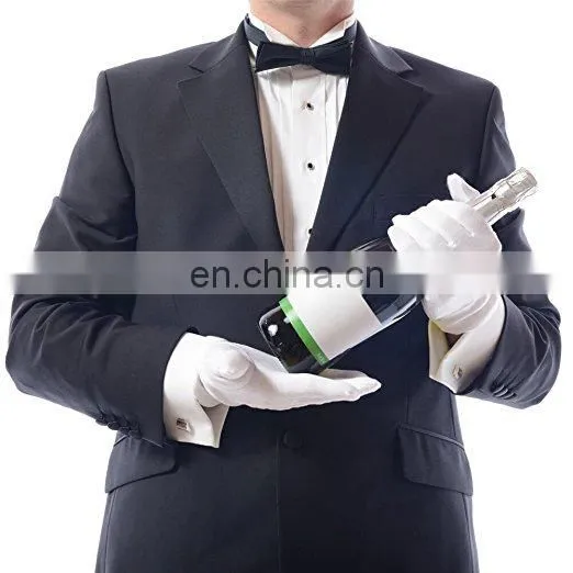 W0095 White Cotton Gloves 8.6" Large Size for Coin Jewelry Silver Inspection Etiquette gloves Electronic work