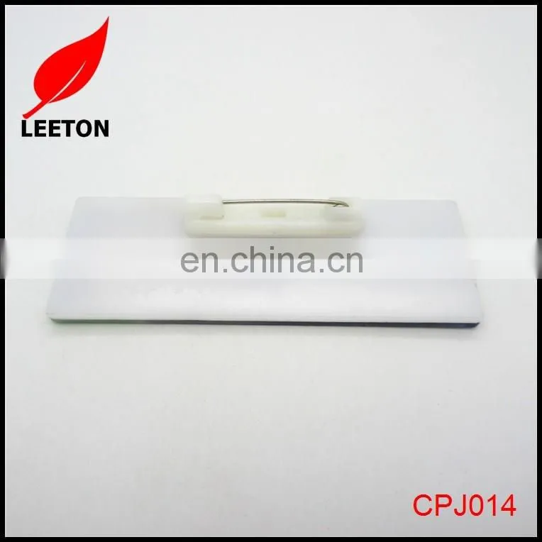 Reusable rectanlge metal badge holder for staff
