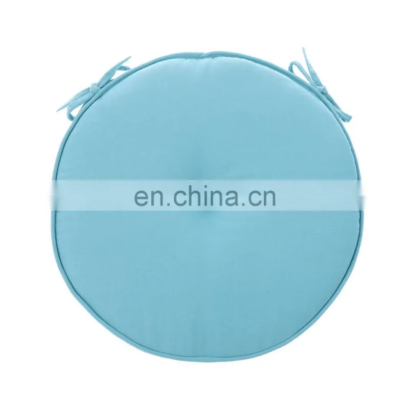 Recyclable Polyester Solid Blue Color Round Seat Pad Chair Pad for Indoor and Outdoor
