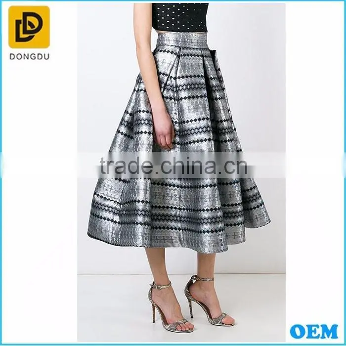 Alibaba clothing factory for maxi long plaid skirts 2016