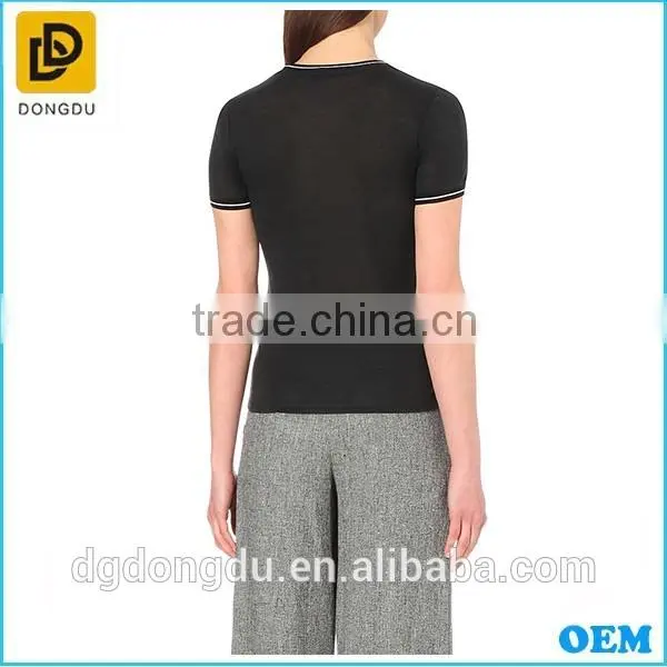 Hot Sale High Quality Lady Black T shirt with Competitive Price