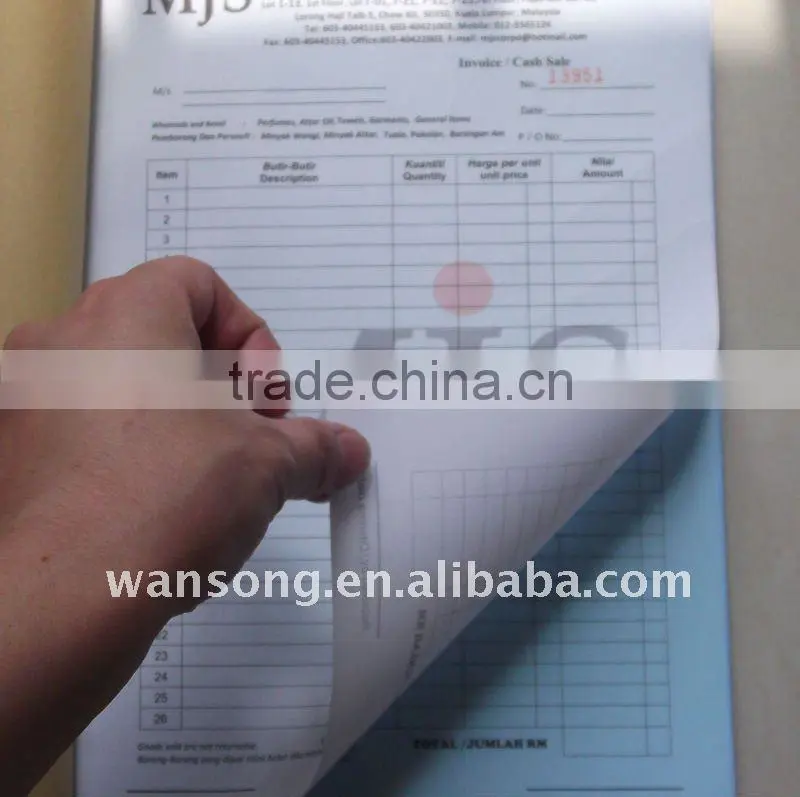 Duplicate or triplicate receipt note book