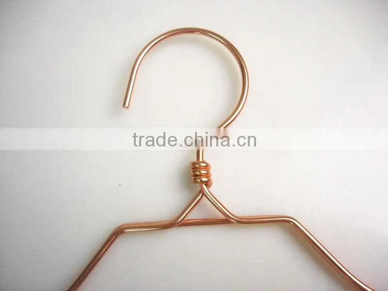rose gold copper double metal coat hanger for boutique display