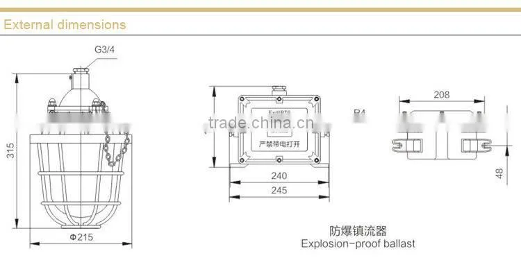 BAD51-200D Flameproof Explosion proof Light