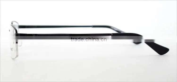 Fashion metal material half-rim 2014 latest design optical spectacle eyewear frames for men with spring hinge