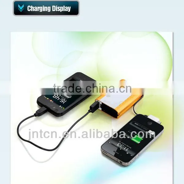 Newest! 5V 4000/4400/5200/5600mAh universal dual output 2-in-1 build-in cable portable power bank MP016