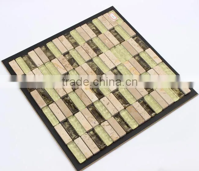 Manufacturer price glass stone strip mosaic