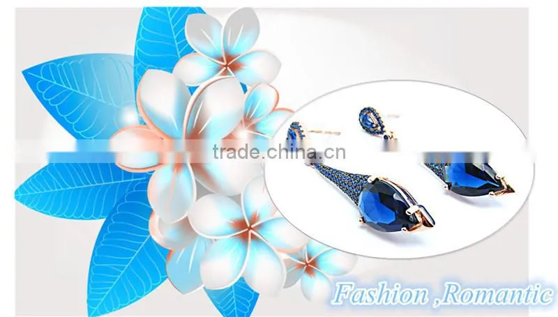 Alibaba gold member SLS jewelry wholesale fashion gold plated earrings prong setting bridal sterling silver long drop earrings