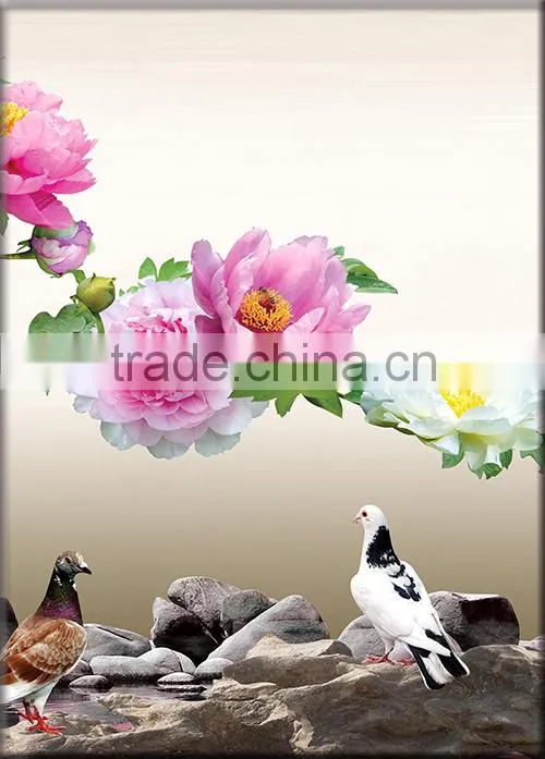 3panels canvas wall art flowers oil painting for living room B-413