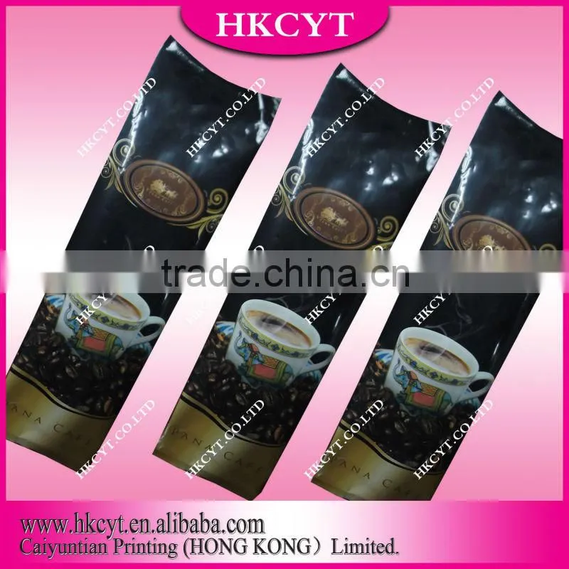 Unprinted aluminum foil coffee bag/side gusset coffee bag with valve