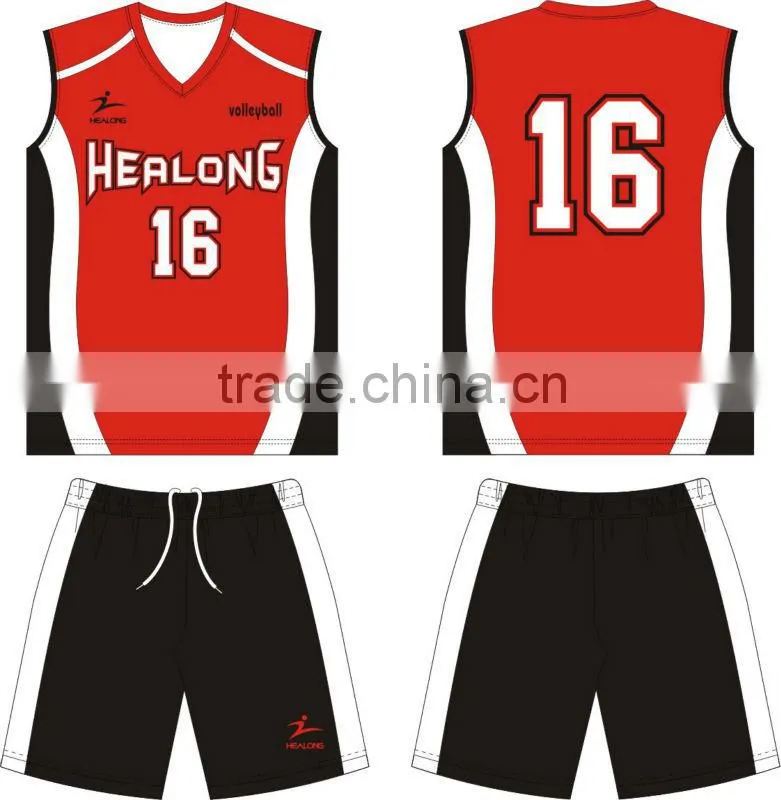 100%polyester volleyball wear with custom design jersey