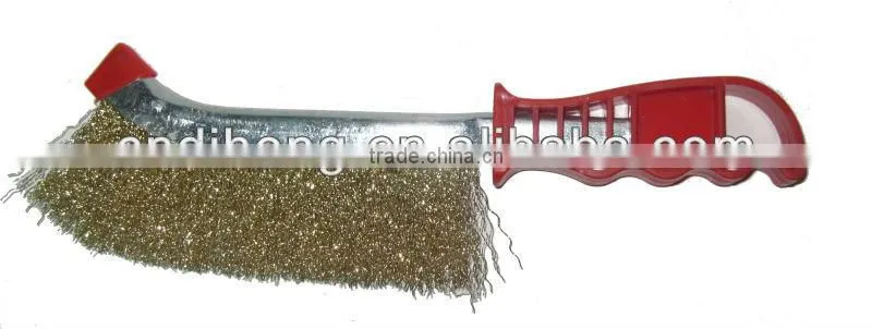 scratch hand brush with plastic,manual latonado mango plastico