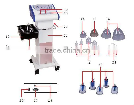 Physical therapy breast augmentation machine vacuum nipple sucking breast augmentation cupping machine
